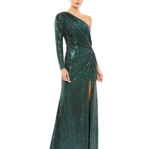 Mac Duggal Emerald One-Shoulder Gown